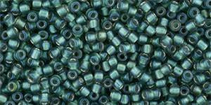 Toho 11/0 Round Japanese Seed Bead, TR11-270F, Matte Teal Lined Crystal