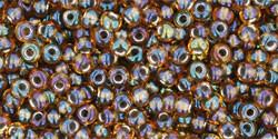 Toho 11/0 Round Japanese Seed Bead, TR11-276, Inside Color Topaz/Gold