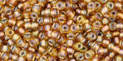 Toho 11/0 Round Japanese Seed Bead, TR11-278, Gilt Lined AB Topaz