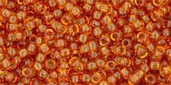 Toho 110 Round Japanese Seed Bead, TR11-2C, Transparent Topaz - Barrel of Beads