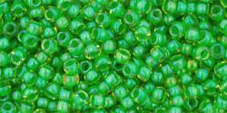 Toho 11/0 Round Japanese Seed Bead, TR11-306, Inside Color Jonquil/Shamrock Lined
