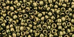 Toho 11/0 Round Japanese Seed Bead, TR11-324, Gold Luster Moss Green