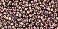 Toho 11/0 Round Japanese Seed Bead, TR11-325, Gold Luster Light Tanzanite