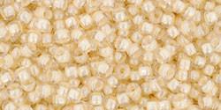 Toho 11/0 Round Japanese Seed Bead, TR11-352, Inside Color Crystal/Butter Yellow