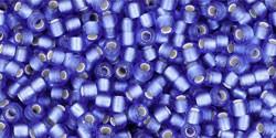 Toho 11/0 Round Japanese Seed Bead, TR11-35F, Silver Lined Frost Sapphire