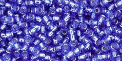Toho 11/0 Round Japanese Seed Bead, TR11-35, Silver Lined Sapphire