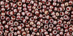 Toho 11/0 Round Japanese Seed Bead, TR11-363, Inside Color Montana Blue/Oxblood Lined