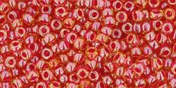 Toho 11/0 Round Japanese Seed Bead, TR11-365, Inside Color Light Topaz/Pomegranate Lined