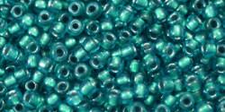 Toho 11/0 Round Japanese Seed Bead, TR11-377, Inside Color Light Sapphire/Metallic Teal Lined