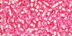 Toho 11/0 Round Japanese Seed Bead, TR11-38, Silver Lined Pink