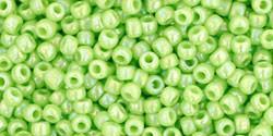 Toho 11/0 Round Japanese Seed Bead, TR11-404, Opaque AB Sour Apple