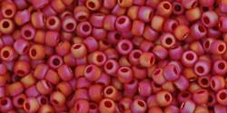 Toho 11/0 Round Japanese Seed Bead, TR11-405F, Opaque ABFrost Cherry