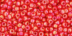 Toho 11/0 Round Japanese Seed Bead, TR11-405, Opaque AB Cherry, 13 grams