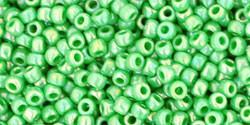 Toho 11/0 Round Japanese Seed Bead, TR11-407, Opaque AB Mint Green