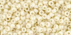 Toho 11/0 Round Japanese Seed Bead, TR11-409, Opaque AB Light Beige, 13 grams