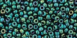 Toho 11/0 Round Japanese Seed Bead, TR11-451, High Metallic Em Green