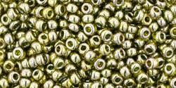 Toho 11/0 Round Japanese Seed Bead, TR11-457, Gold Luster Green Tea