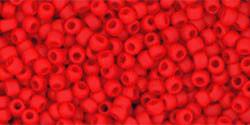Toho 11/0 Round Japanese Seed Bead, TR11-45AF, Opaque Frost Cherry