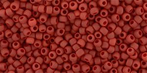 Toho 11/0 Round Japanese Seed Bead, TR11-45F, Opaque Frost Pepper Red