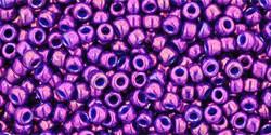 Toho 11/0 Round Japanese Seed Bead, TR11-461, High Metallic Grape