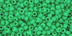 Toho 11/0 Round Japanese Seed Bead, TR11-47DF, Opaque Frost Shamrock