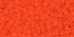 Toho 11/0 Round Japanese Seed Bead, TR11-50F, Opaque Frost Sunset Orange