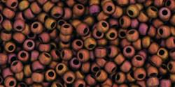 Toho 11/0 Round Japanese Seed Bead, TR11-514F, High Metallic Frost Copper Twilight