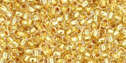 Toho 11/0 Round Japanese Seed Bead, TR11-701, 24K Gold Lined Crystal