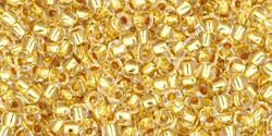 Toho 11/0 Round Japanese Seed Bead, TR11-701, 24K Gold Lined Crystal