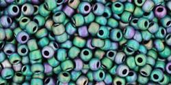 Toho 11/0 Round Japanese Seed Bead, TR11-706, Matte Color Iris Teal