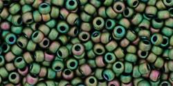 Toho 11/0 Round Japanese Seed Bead, TR11-707, Matte Color Iris Peridot