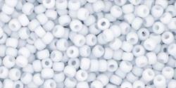 Toho 11/0 Round Japanese Seed Bead, TR11-767, Opaque Pastel Frost Light Gray