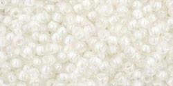 Toho 11/0 Round Japanese Seed Bead, TR11-777, Inside Color AB Crystal/Creme Lined