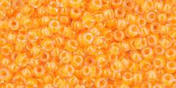 Toho 11/0 Round Japanese Seed Bead, TR11-801, Luminous Neon Tangerine