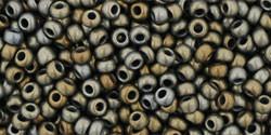 Toho 11/0 Round Japanese Seed Bead, TR11-83F, Frost Metallic Iris Brown