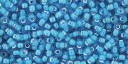 Toho 11/0 Round Japanese Seed Bead, TR11-931, Inside Color Aqua/White Lined