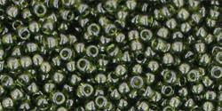 Toho 11/0 Round Japanese Seed Bead, TR11-940, Transparent Olivine