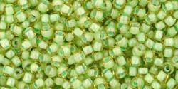 Toho 11/0 Round Japanese Seed Bead, TR11-945, Inside Color Jonquil/Mint Julep Lined