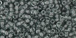 Toho 11/0 Round Japanese Seed Bead, TR11-9B, Transparent Gray