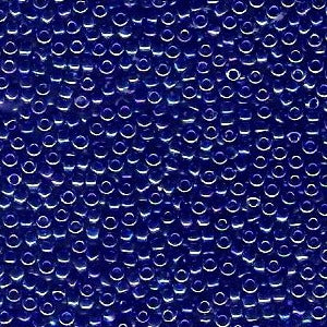 Miyuki 11 Round Seed Bead, 11-177, Transparent Cobalt AB, 13 grams