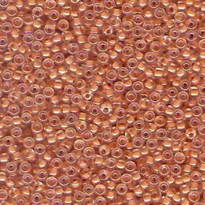 Miyuki 11 Round Seed Bead, 11-212, Soft Orange Lined Crystal, 13 grams