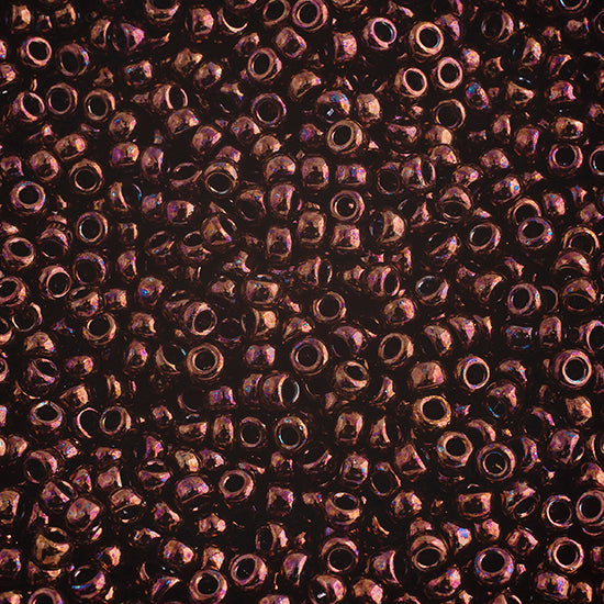 Miyuki 11 Round Seed Bead, 11-457B, Metallic Dark Raspberry Iris, 13 grams