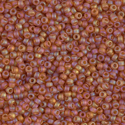 Miyuki 11 Round Seed Bead, 11-133FR, Matte Transparent Topaz AB, 13 grams