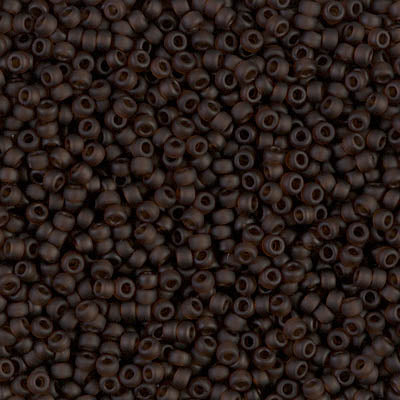 Miyuki 11 Round Seed Bead, 11-135F, Matte Transparent Root Beer, 13 grams