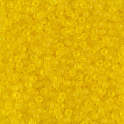 Miyuki 11 Round Seed Bead, 11-136F, Matte Transparent Yellow, 13 grams