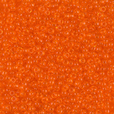 Miyuki 11 Round Seed Bead, 11-138, Transparent Orange, 13 grams