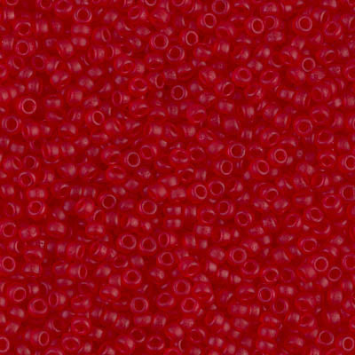 Miyuki 11 Round Seed Bead, 11-141F, Matte Transparent Ruby, 13 grams