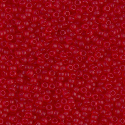 Miyuki 11 Round Seed Bead, 11-141F, Matte Transparent Ruby, 13 grams