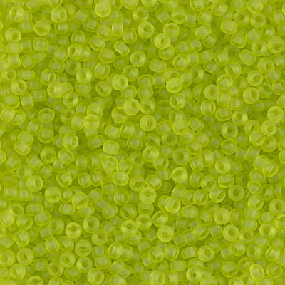 Miyuki 11 Round Seed Bead, 11-143F, Matte Transparent Chartreuse, 13 grams