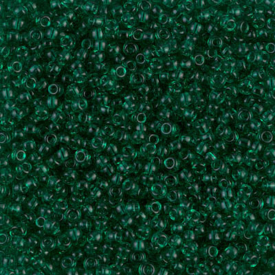 Miyuki 11 Round Seed Bead, 11-147, Transparent Emerald, 13 grams